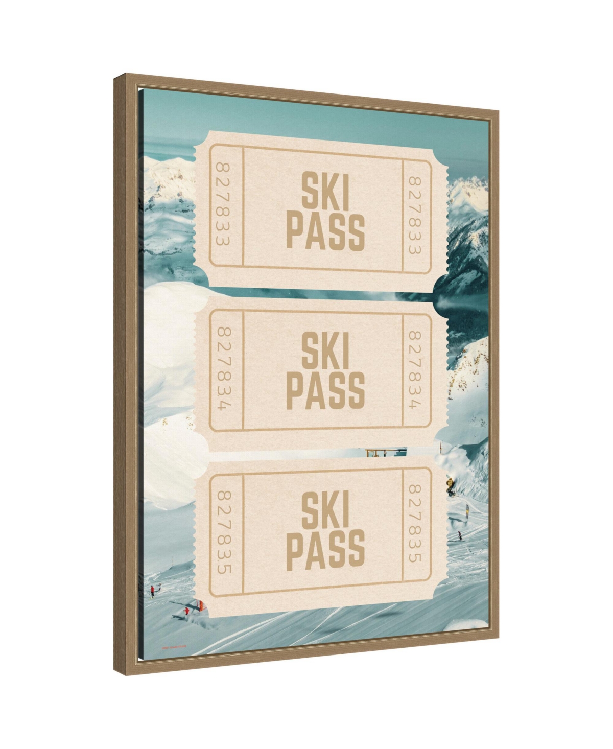 Kate and Laurel Ski Pass by Honey Island Studio Framed Canvas Wall Art Print