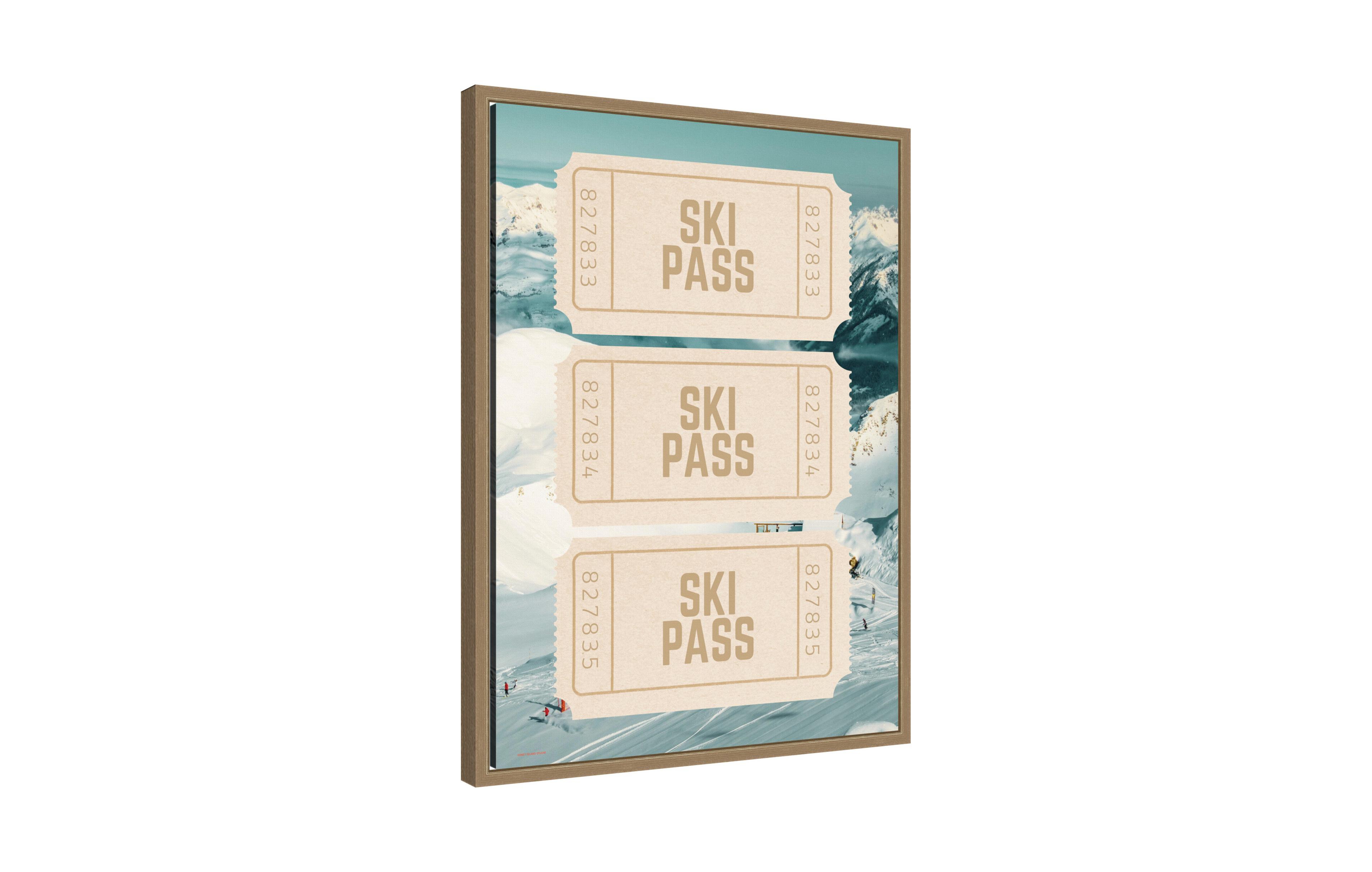 Kate and Laurel Ski Pass by Honey Island Studio Framed Canvas Wall Art Print