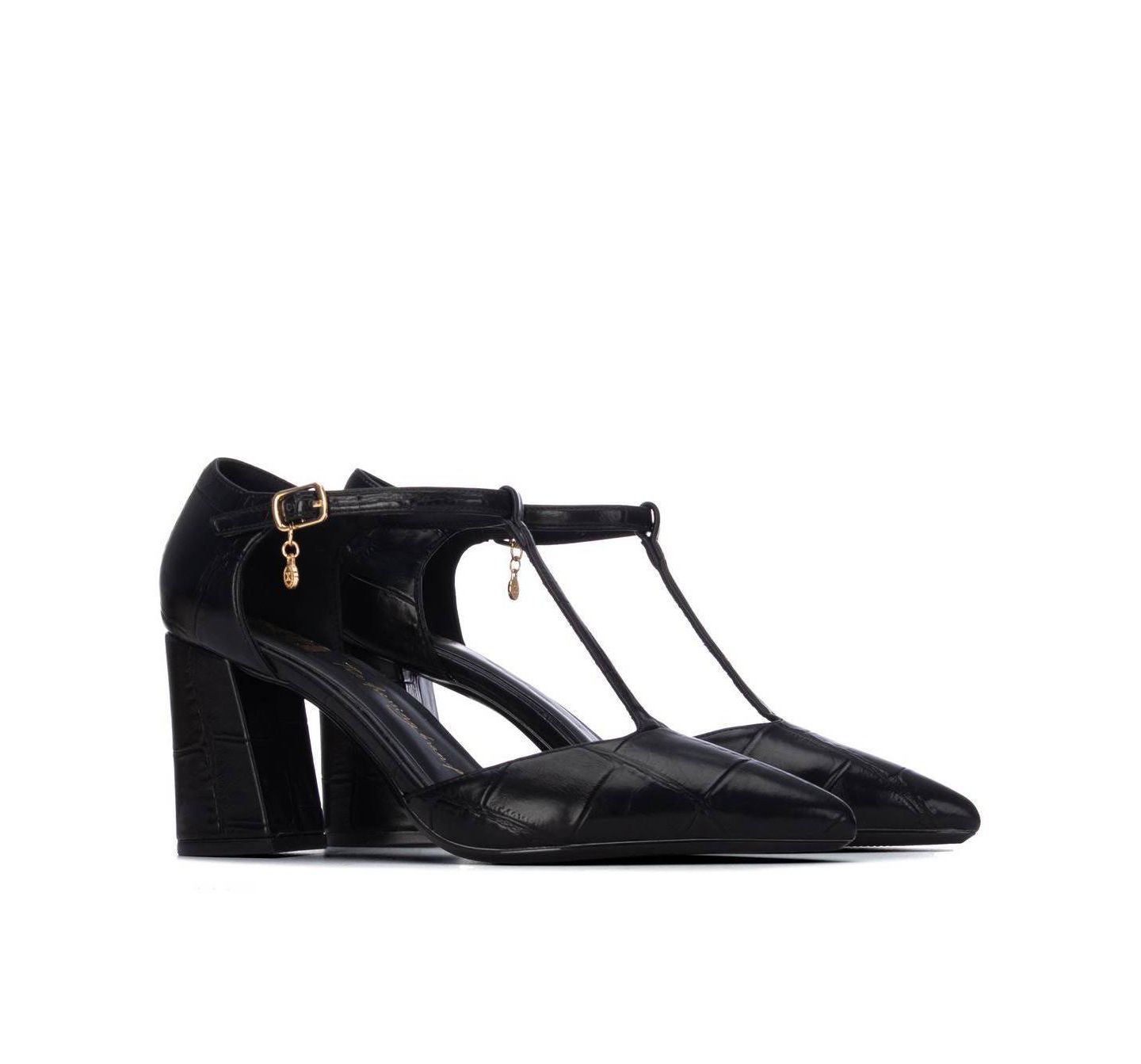 Женские туфли XTI Pointed-Toe Block-Heel, цвет: Чёрный — фото 4
