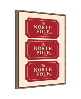 Christmas North Pole Ticket by Lucky Guava Framed Canvas Wall Art Print