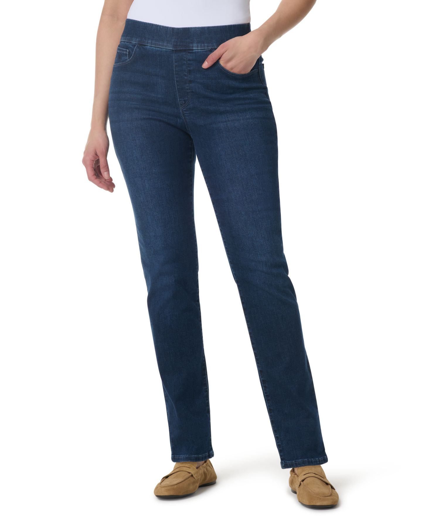 Женские джинсы Gloria Vanderbilt Amanda High-Rise Straight Pull-On, цвет: Autry — фото 4