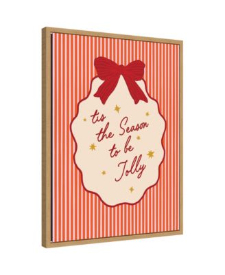 Retro Tis the Season Jolly by Lucky Guava Framed Canvas Wall Art Print