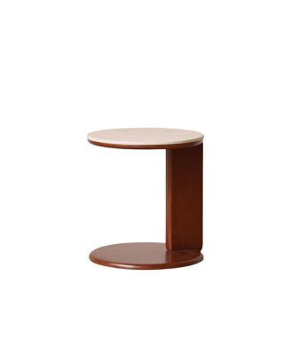 Solid Oak Wood Elevating Coffee Table with Storage Shelf Walnut 45x45cm