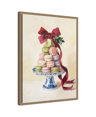 Oh Macaroon by Mary Sparrow Framed Canvas Wall Art Print