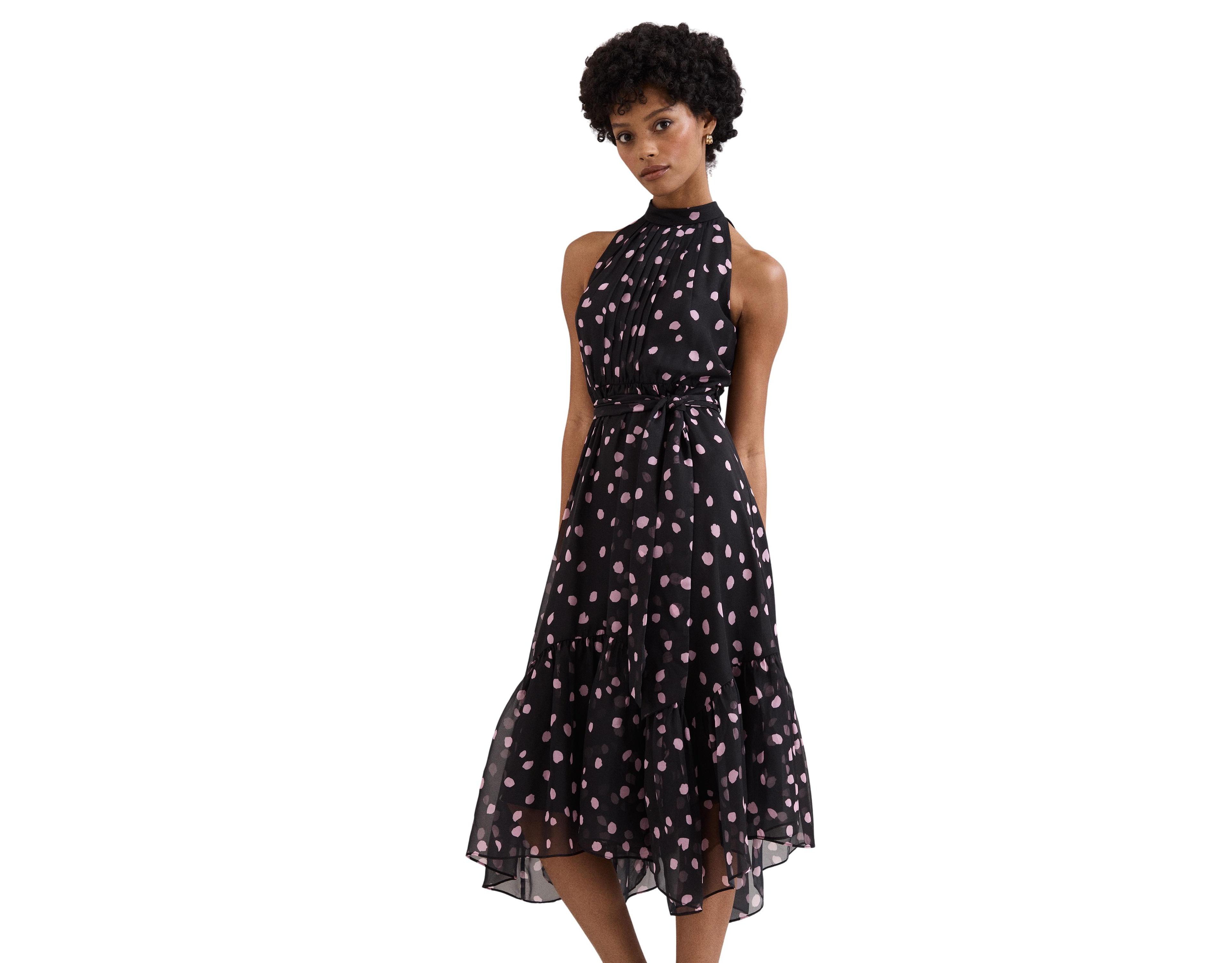 Phase Eight Women's Lucinda Polka-Dot Halter Midi Dress