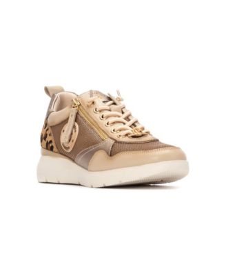 Women's Carmela Leather Wedge Side-Zipper Sneakers