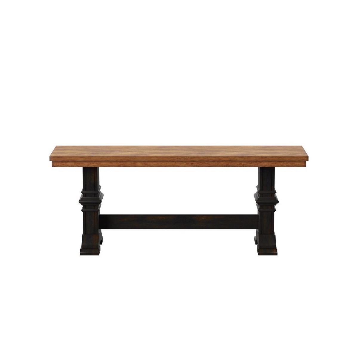 iNSPIRE Q Lea Dining Bench With Trestle Leg - Oak/antique black