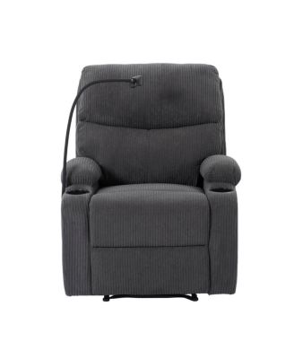 Adjustable Manual Recliner with Cup Holders and Phone Holder