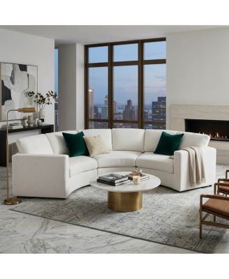 109.4" Curved Modular Sectional Chenille Sofa with Deep Seating
