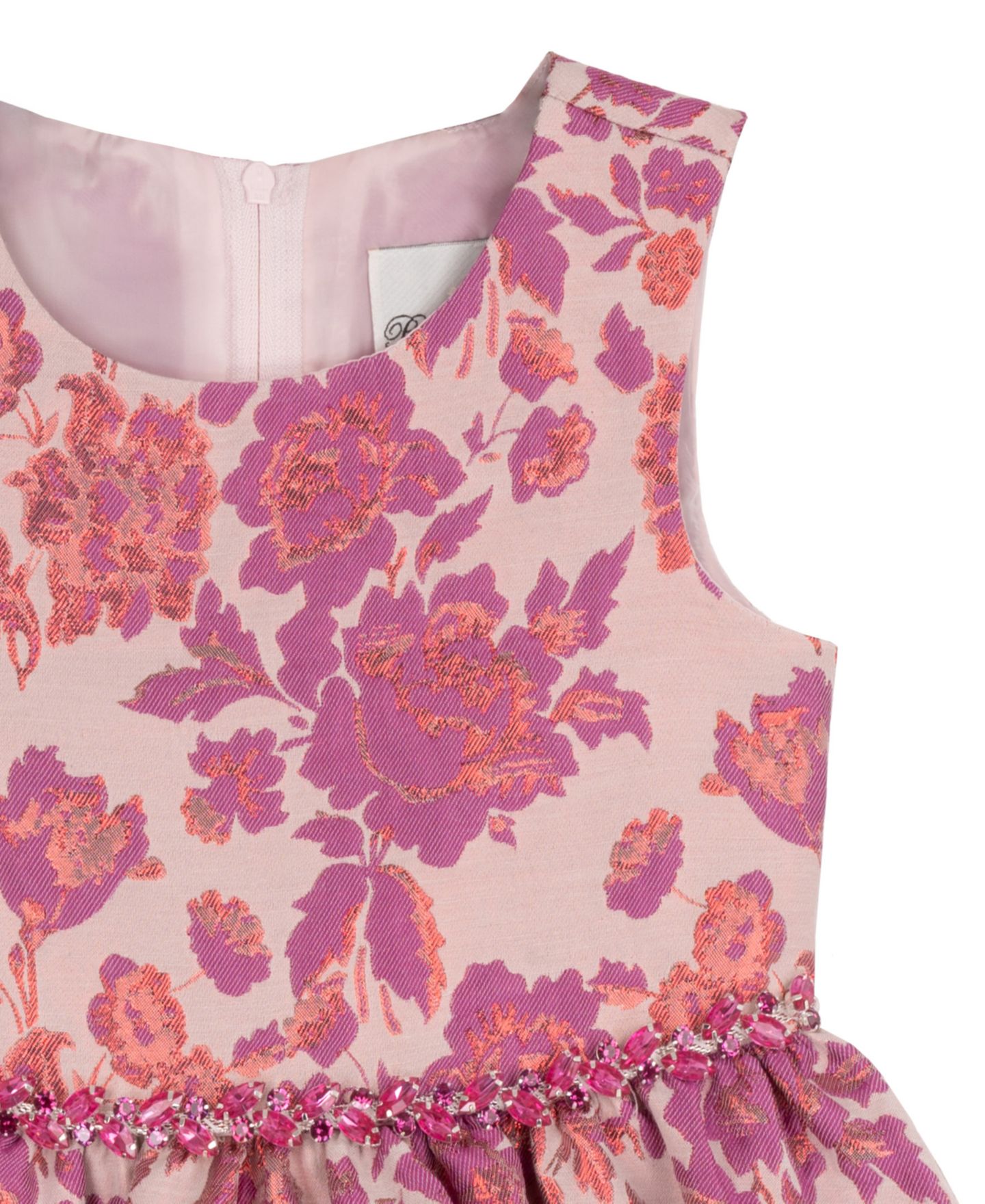 Платье Rare Editions Brocade Sleeveless для девочек, цвет: Ягодный — фото 3