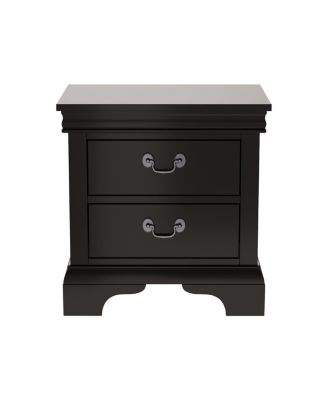 Classic Wooden Nightstand, 2 Storage Drawers, 22"L, Solid Wood