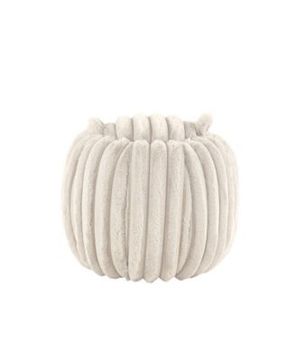 Furry Channel Fabric Storage Ottoman