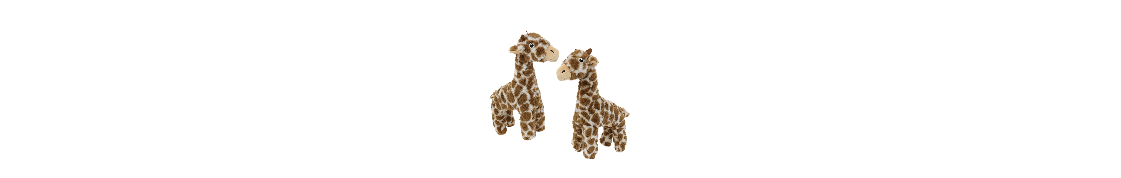 Mighty Safari Giraffe 2 Pack, Durable Plush Squeaky Dog Toy
