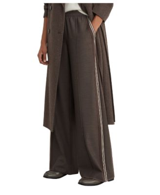 Petite Sid Wide-Leg Elastic-Waist Melange Pants
