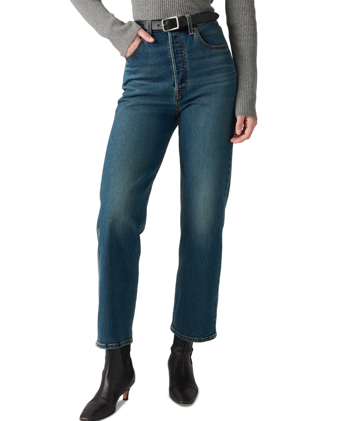 Levi's Women's Ribcage High-Rise Straight Ankle Jeans