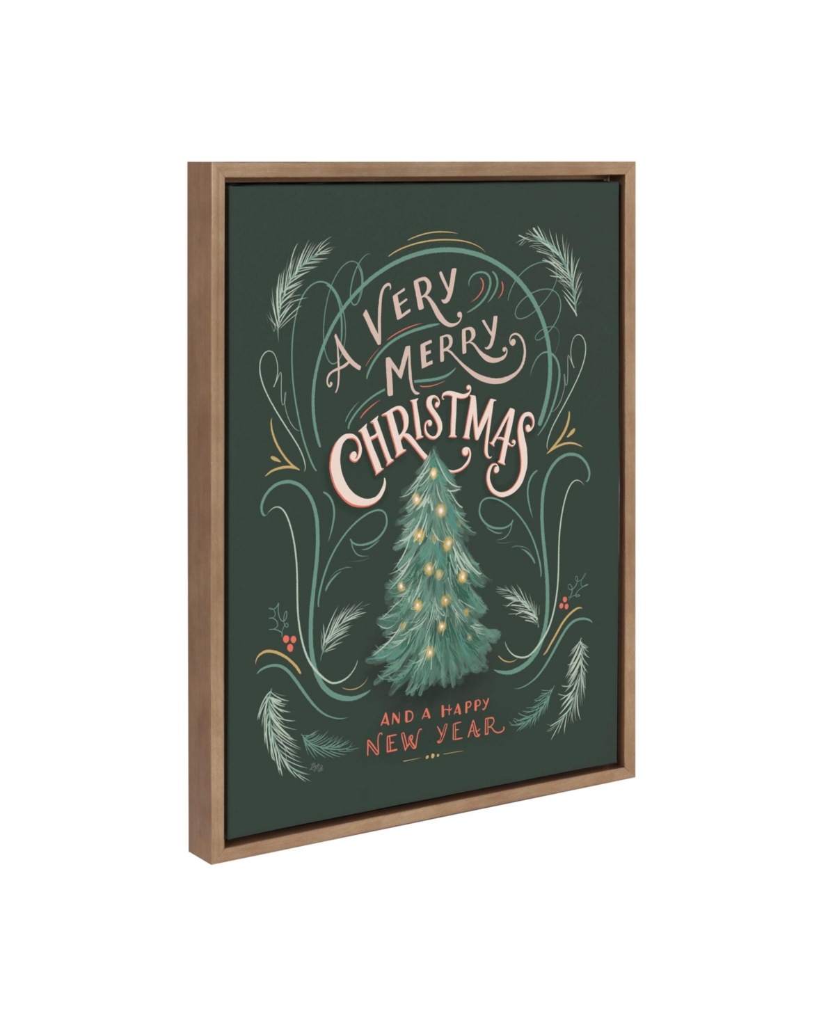 Kate and Laurel Sylvie A Very Merry Christmas Framed Canvas by Valerie McKeehan of Lily and Val