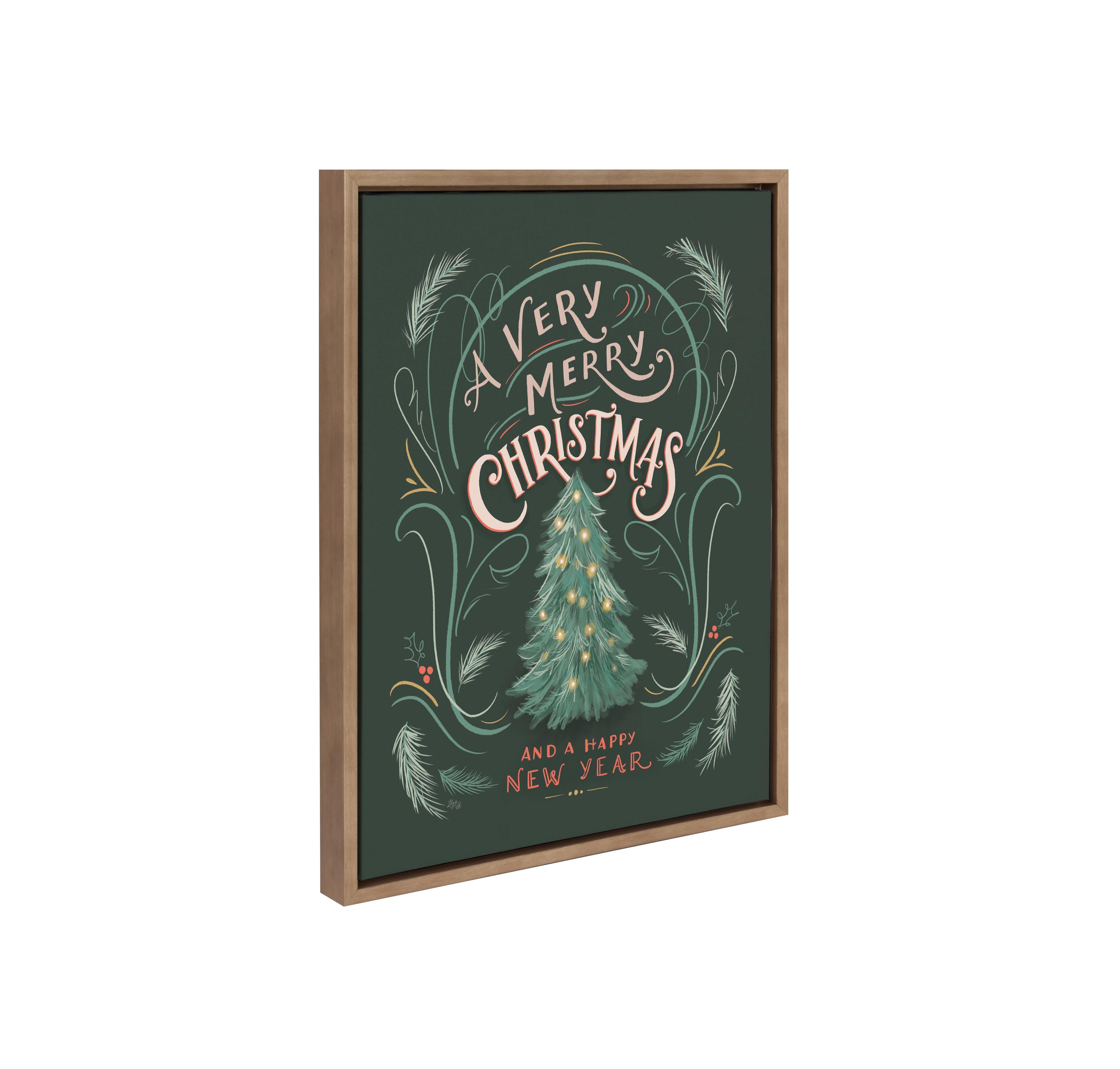 Kate and Laurel Sylvie A Very Merry Christmas Framed Canvas by Valerie McKeehan of Lily and Val