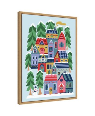 Sylvie Framed Canvas Cozy Houses by Rachel Lee
