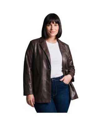 Women's Faux Leather Blazer