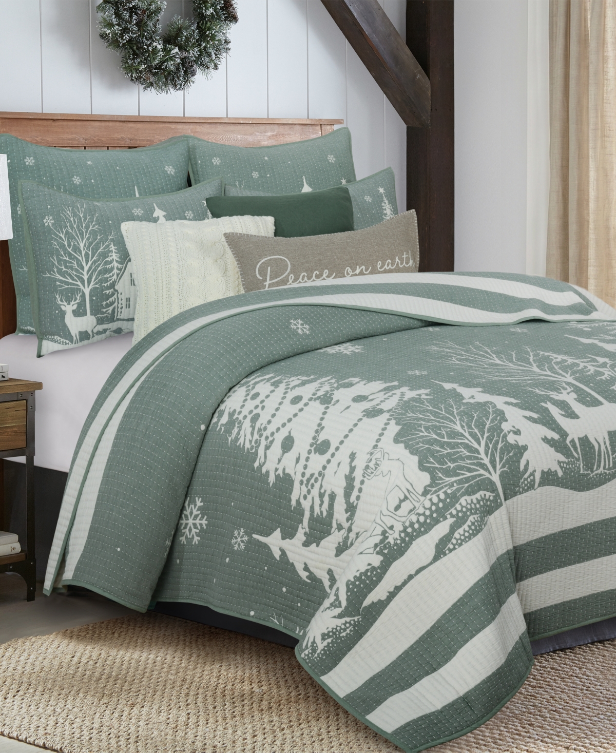Levtex Home Winterscape Textured 3-Piece Quilt Set, Full/Queen