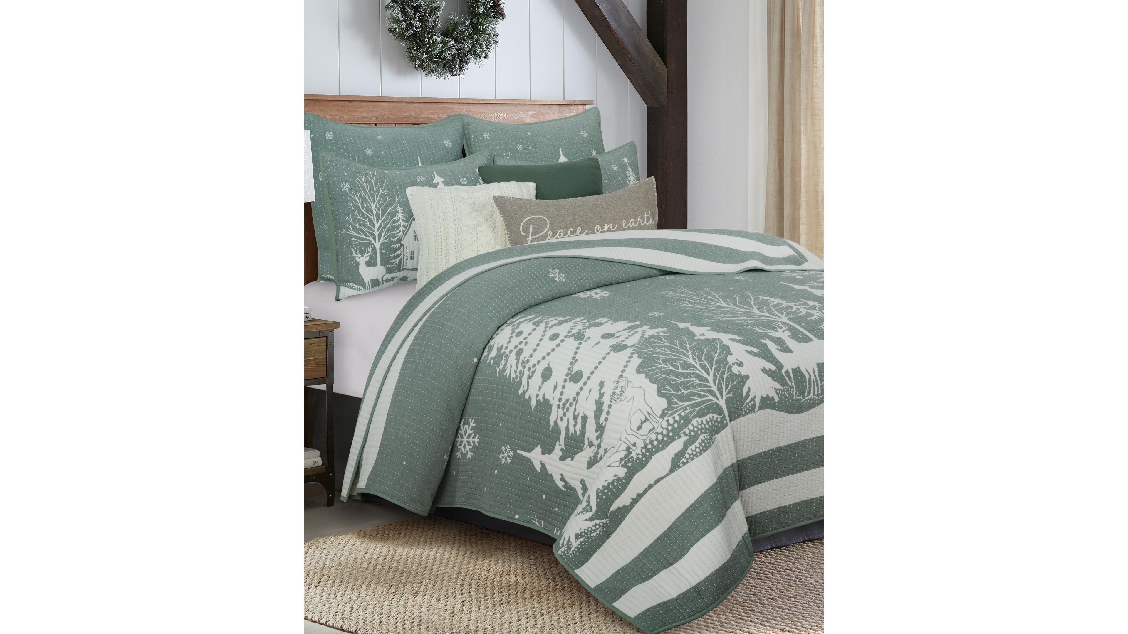 Levtex Home Winterscape Textured 3-Piece Quilt Set, Full/Queen
