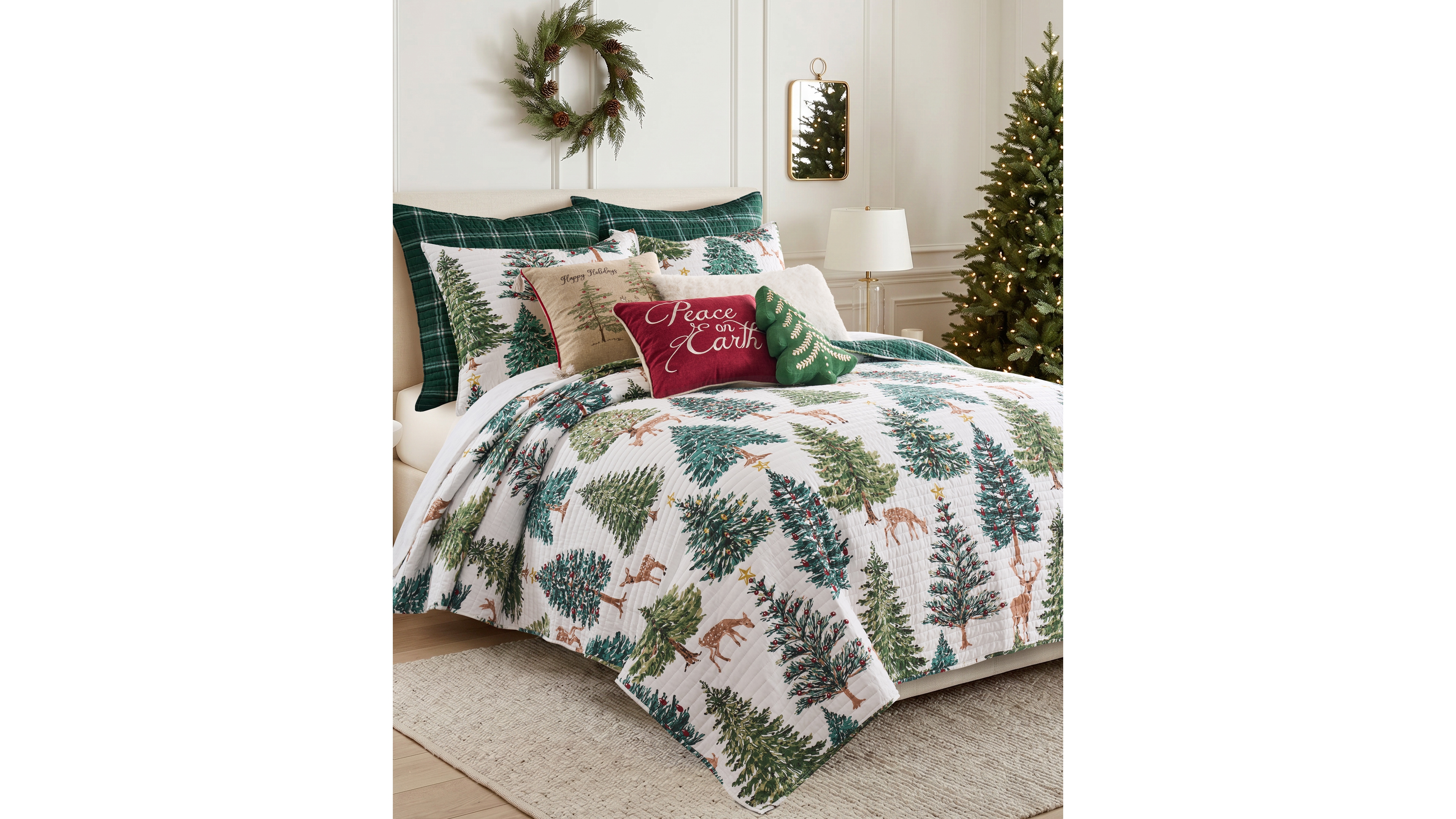 Levtex Home Christmas Grove Reversible 3-Piece Quilt Set, Full/Queen