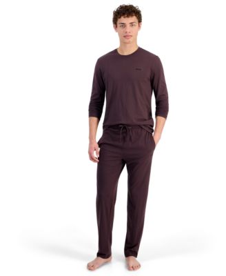 Men's Will Long-Sleeve Crewneck & Cotton-Blend Pajama Pant, 2-Piece Set