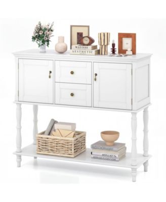 Console Table with 2 Drawers 2 Cabinet Doors and Bottom Storage Shelf