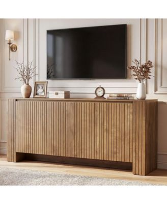 Fluted TV Stand for 55-70 Inch TV,63'' Entertainment Center