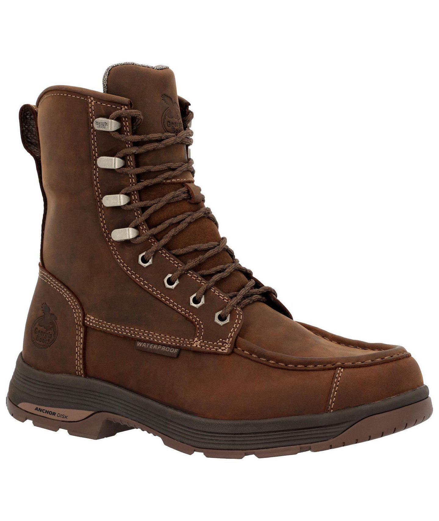 Мужские ботинки GEORGIA BOOT Athens SuperLyte 8" Waterproof Side-Zip Moc Toe Work Boot, цвет: Коричневый — фото 3