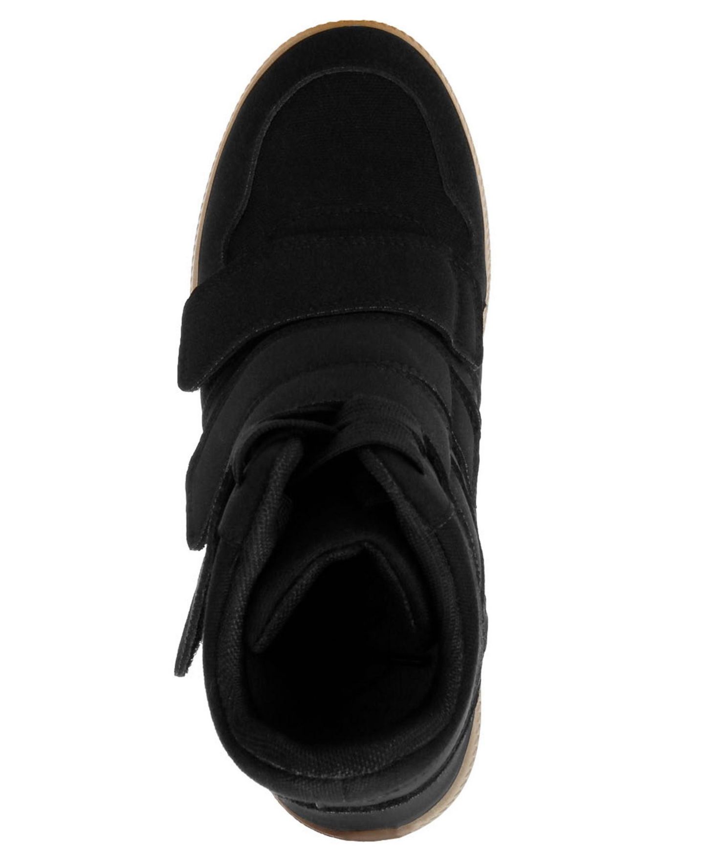 Женские кроссовки London Rag Cozy Wedge Triple Strap High-Top, цвет: Чёрный гладкий — фото 2