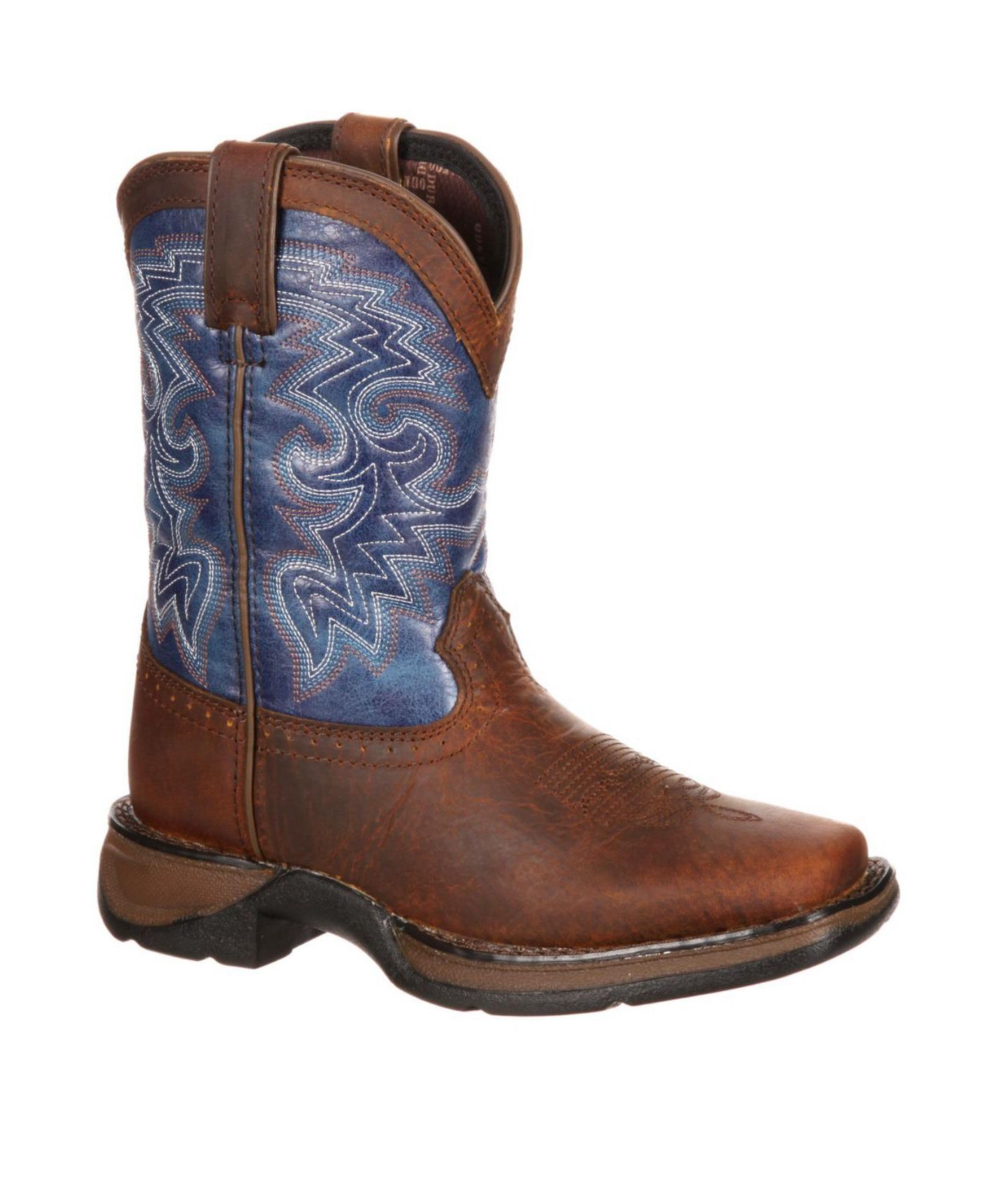 Детские ботинки Durango Lil' Rebel by Big Kid Western Boot, цвет: Коричневый / Синий — фото 9