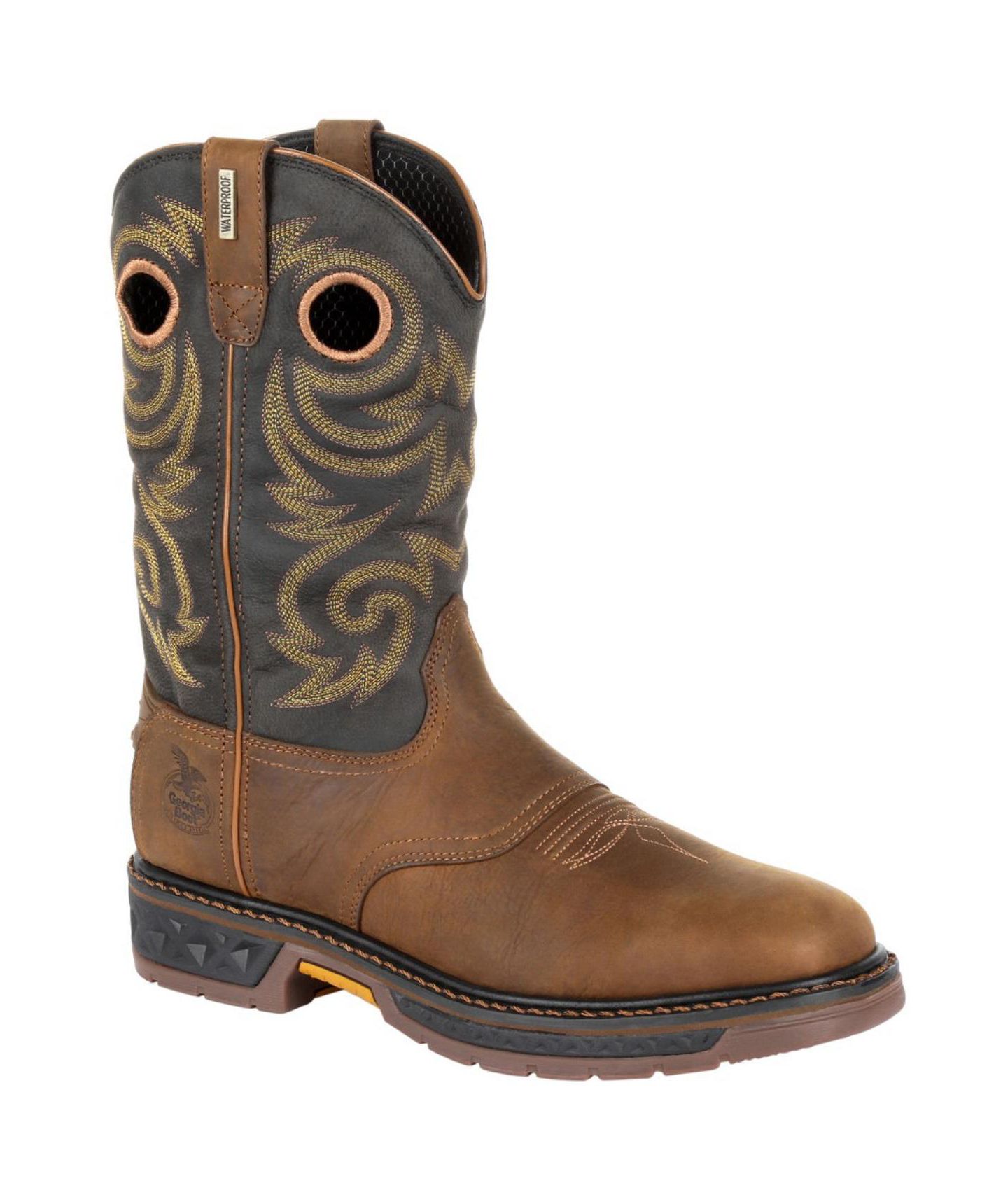 Мужские ботинки GEORGIA BOOT Carbo-Tec LT Waterproof Pull-on Work, цвет: Чёрный / Коричневый — фото 11
