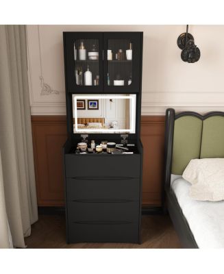 Streamdale Furniture 3-in-1 Vanity Table with LED Mirror and Storage ...
