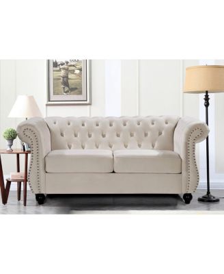 Chesterfield Crushed Velvet Button Tufted Accent Chair