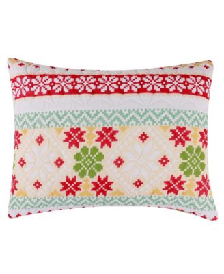 Fair Isle Snow Holiday Quilted Pillow Shams