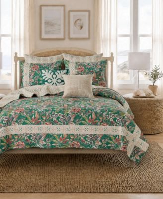 Kaia Reversible Jungle Paradise  3-Piece Quilt Set, King