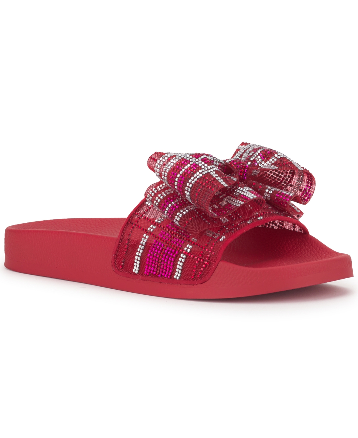 I.n.c. International Concepts Women's Peymin Pool Slides, Created for Macy's - Real Red Plaid