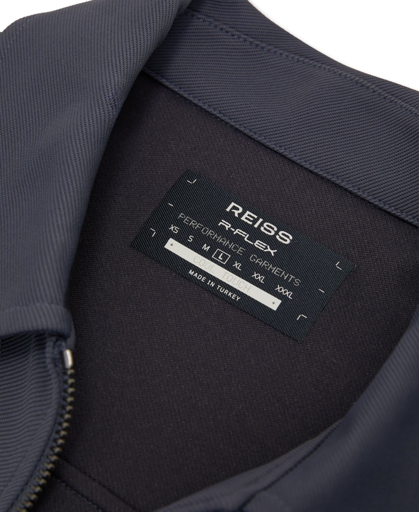 Мужская рубашка REISS Glover Zip-Through Stretch, цвет: Синий — фото 3