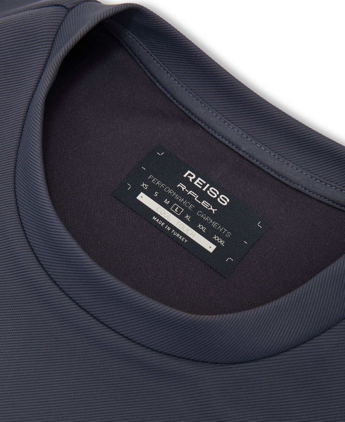 Мужская футболка REISS Day Stretch-Twill, цвет: Синий — фото 3