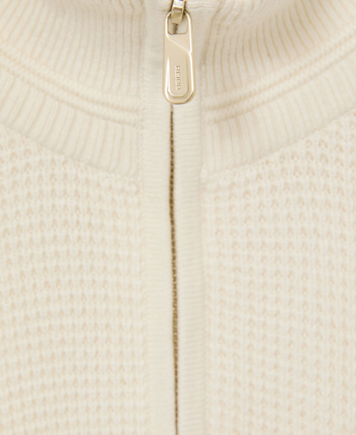 Мужской свитер REISS Tristan Half-Zip Funnel Neck Textured Knit, цвет: Белый — фото 3