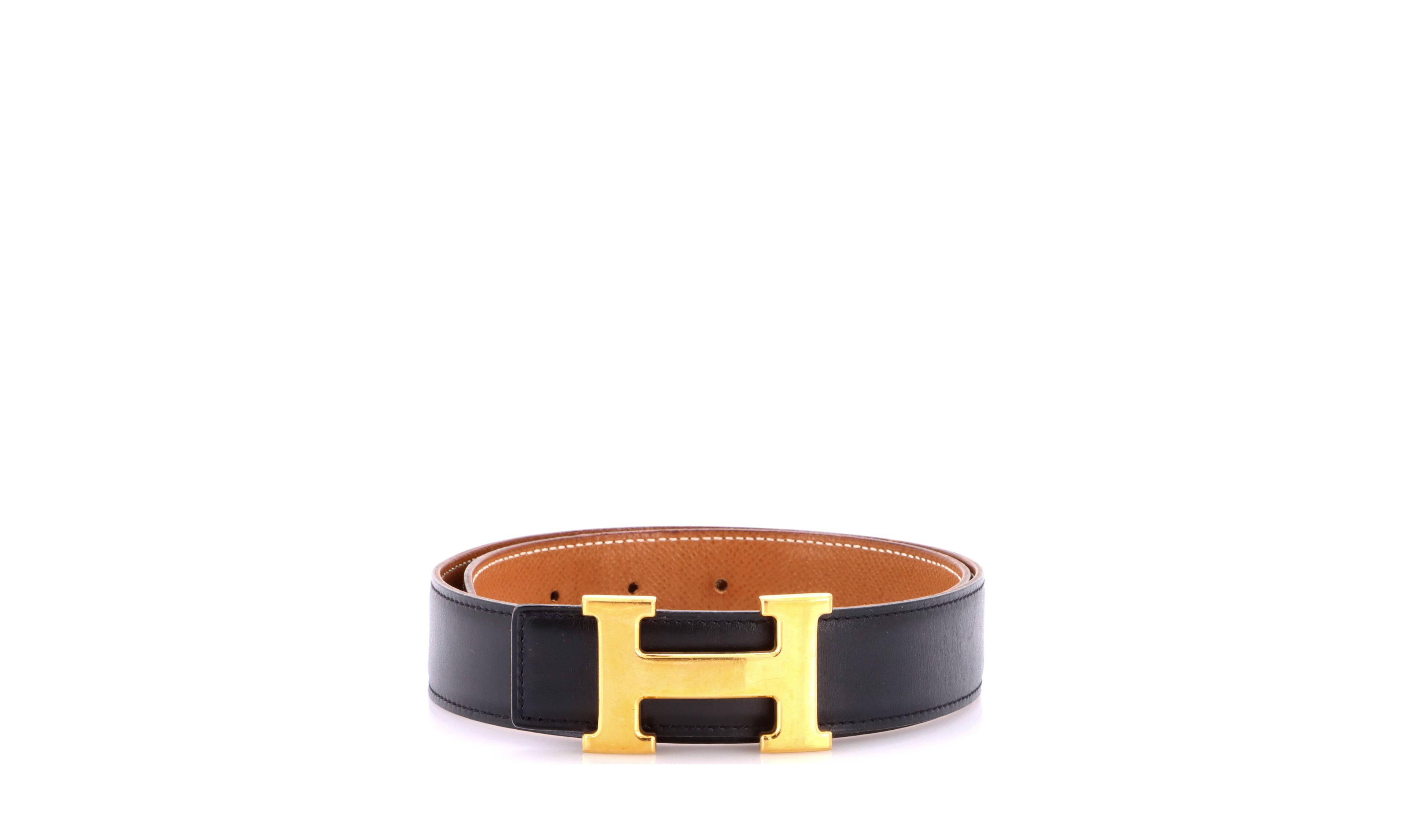 Pre-Owned HERMES Constance Reversible Belt Leather Medium