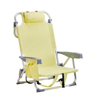 Short Oxford Cloth Silver White Aluminum Tube Bearing 100kg Beach Chair