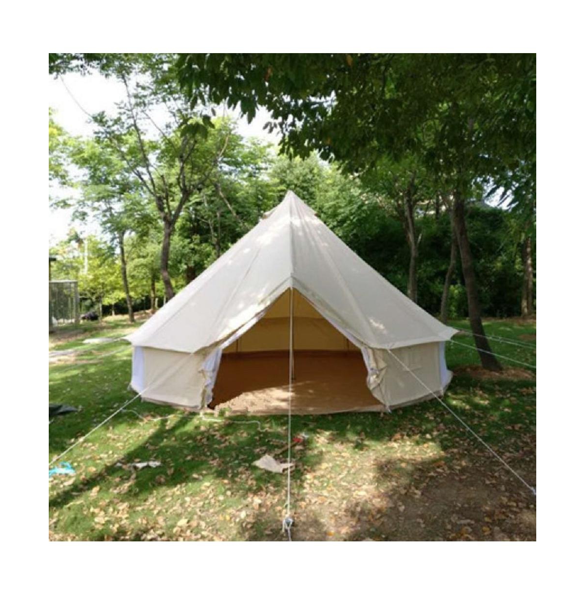 Sevorley 6M Oversized Indian Pyramid Cotton Tent, Outdoor Waterproof Heavy-Duty Luxury Glamping Cotton Tent for Family Trips, Friends