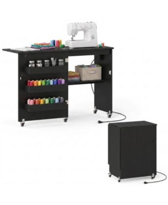 Folding Sewing Machine Charging Station Table