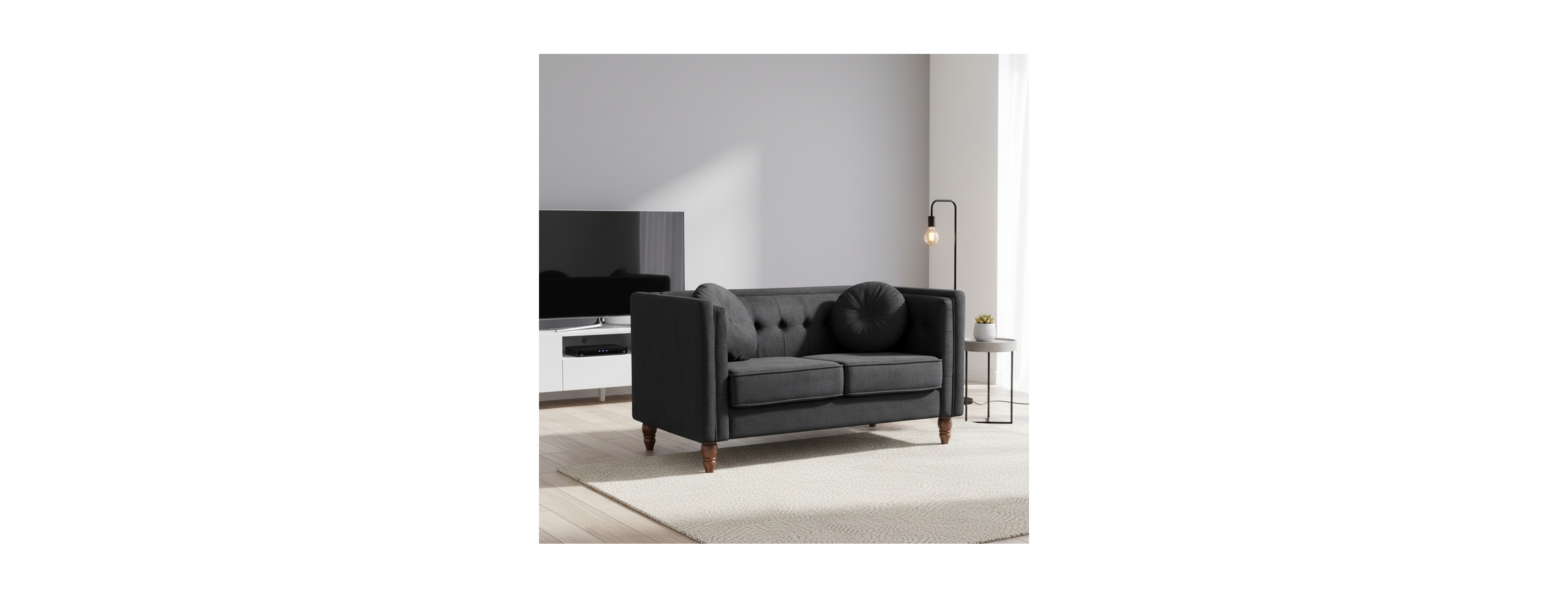 Streamdale Furniture Chesterfield Velvet 2-Seater Loveseat with Button Tufting