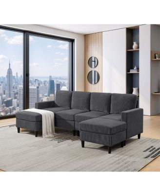 Cordory Upholstered Modular Sectional with 2 Ottomans