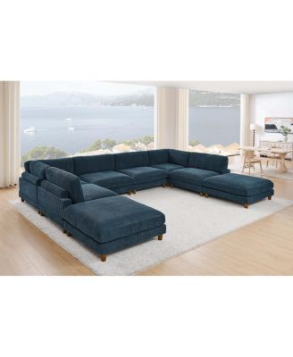 Large Seating Corduroy Modular Sectional