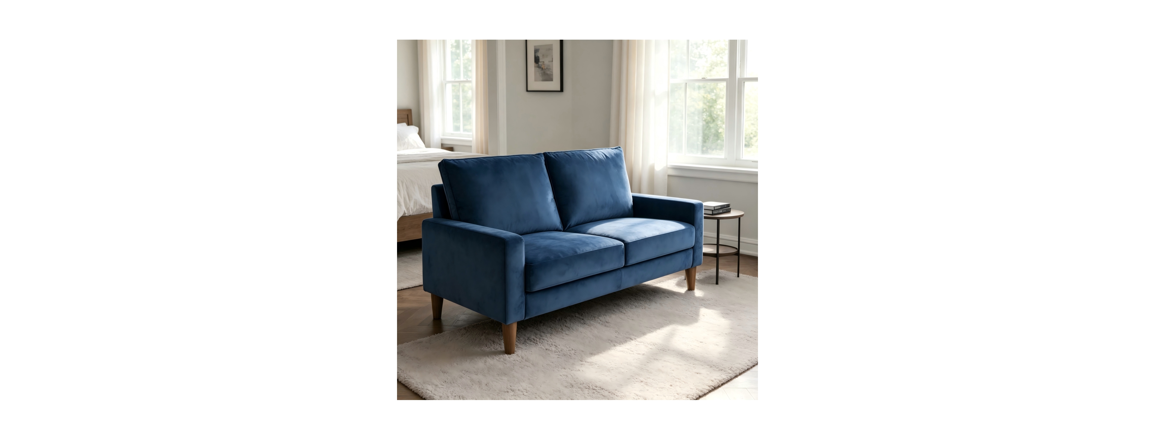 Streamdale Furniture Modern Minimalist Velvet Loveseat Sofa