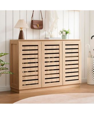  Vented 3-Door 7-Shelf Weathered Accent Cabinet